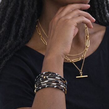 Gold Plated Animal Print Multi Strand Bracelet, 2 of 6