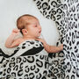 Personalised Xl Leopard Print Baby Gift Muslin, thumbnail 6 of 8