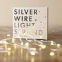 30 Battery Powered LED Silver Wire String Lights, thumbnail 2 of 5