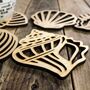 Wooden Shell Coaster Set, thumbnail 4 of 7