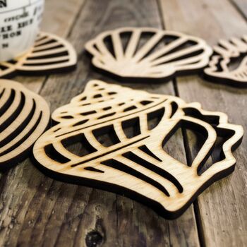 Wooden Shell Coaster Set, 4 of 7