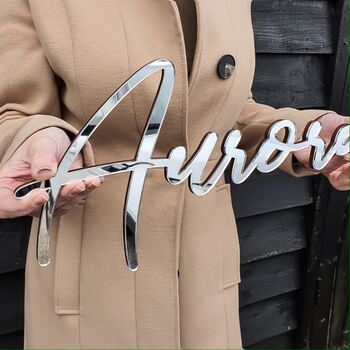 Personalised Large Mirror Acrylic Name Sign Plaque, 4 of 4
