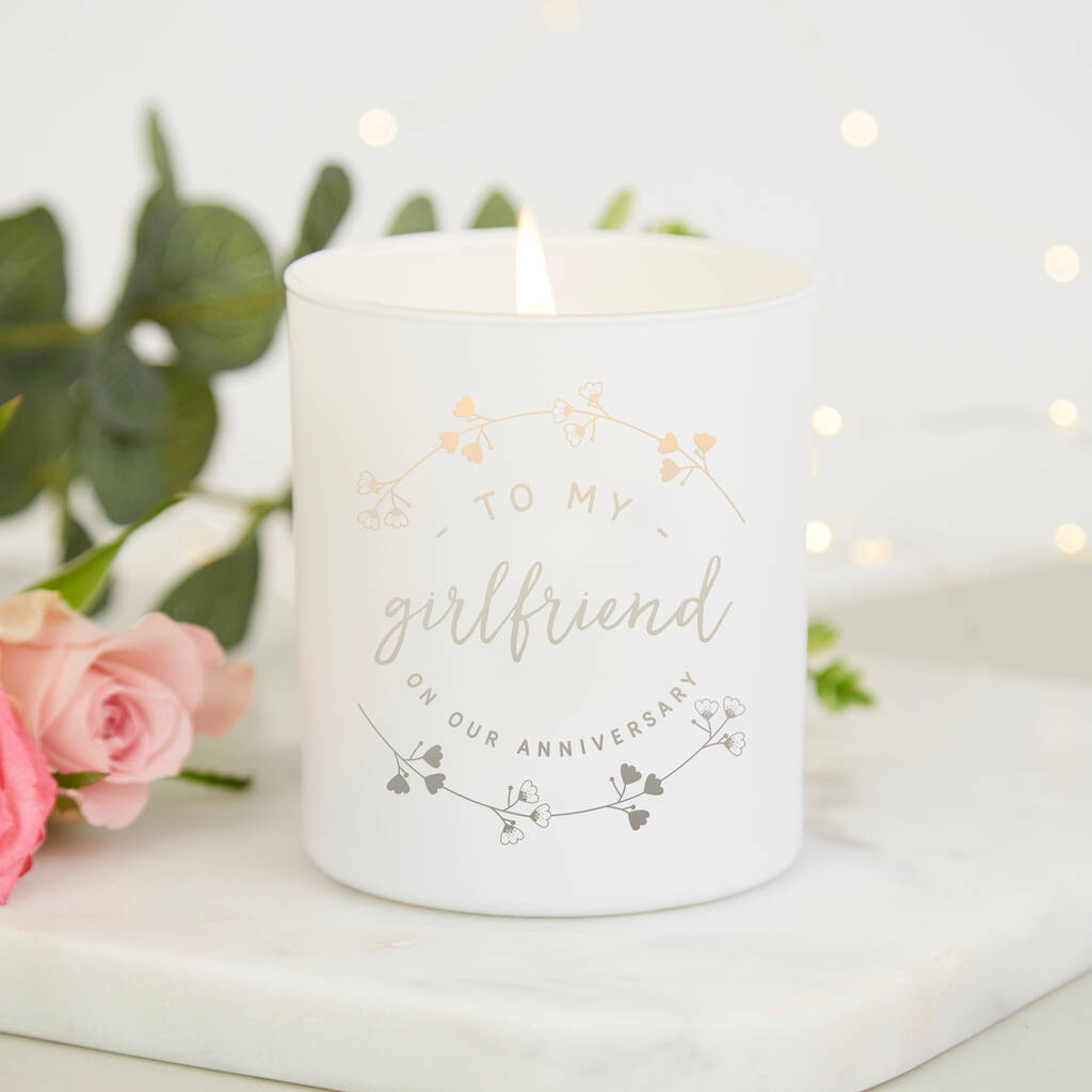 Gift For Girlfriend Anniversary Engraved Candle By Kindred Fires