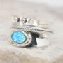 Personalised Sterling Silver Blue Opal Spinner Ring, thumbnail 1 of 7