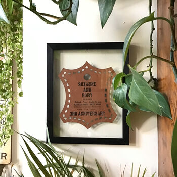Personalised Leather 3rd Wedding Anniversary Art, 6 of 10