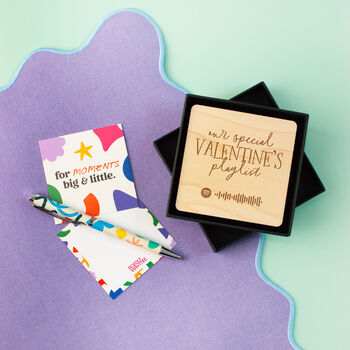 Personalised Valentines Spotify Playlist Coaster, 4 of 4