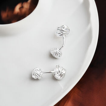 Sterling Silver Knot Cufflinks, 2 of 8