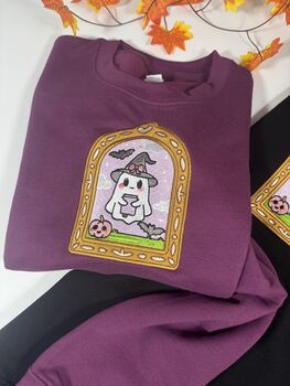 Bookish Ghost Embroidered Sweatshirt, 3 of 5
