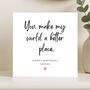 Personalised Better Place Birthday Card For Her Wife Girlfriend, thumbnail 7 of 8