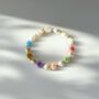 Multi Coloured Smile Pearl Beaded Bracelet, thumbnail 3 of 3