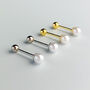 Sterling Silver Pearl Screw Back Stud Earrings, thumbnail 3 of 7