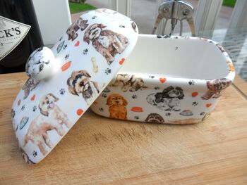 Lidded Butterdish In Cockerpoo Design, 12 of 12