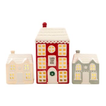 Set Of Three LED Christmas Houses, 2 of 3