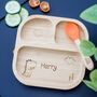 Bamboo Dinosaur Baby Suction Plate And Spoon Set, thumbnail 1 of 4