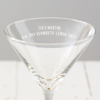 Personalised Recipe Martini Glass, 2 of 4
