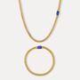 Gold Lapis Lazuli Pendant Necklace And Bracelet Gift Set For Men, thumbnail 3 of 7