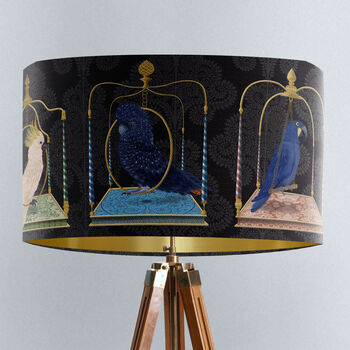Parrot Swings Lampshade, On Verdant Green, 9 of 10