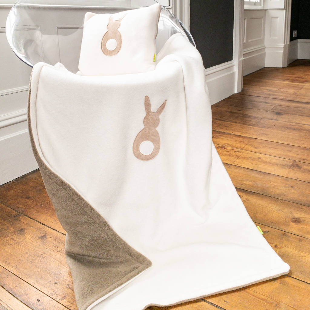 Easter Bunny Rabbit Personalised Baby Blanket, 1 of 11