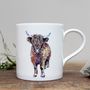 Highland Cow Large Fine Bone China Mug, thumbnail 1 of 3