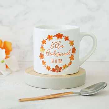 Personalised Autumn Wedding Bridesmaid Mug, 2 of 5