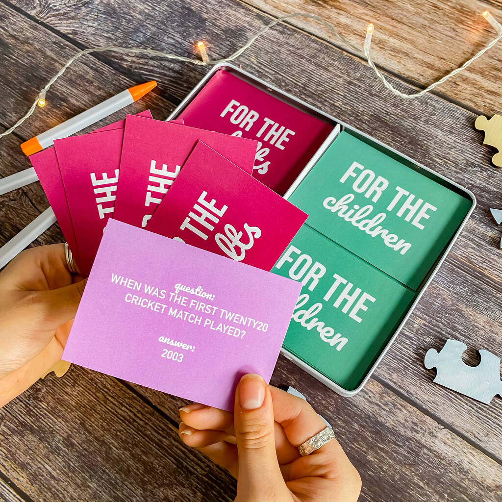 Personalised Family Quiz Card Tin By Proper Goose | notonthehighstreet.com