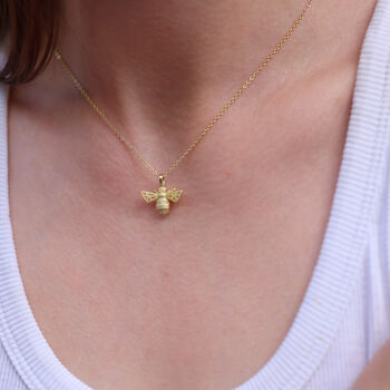 Matte Bumble Bee Sterling Silver Necklace, 10 of 12