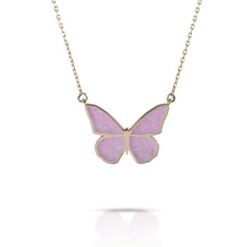 Pink Jade Butterfly Necklace, 2 of 2