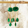 Emerald Chain Jellyfish Gold Vermeil Earrings, thumbnail 1 of 3