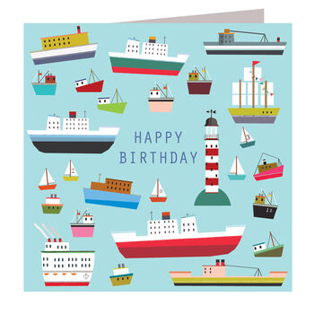 Boats Happy Birthday Card, 2 of 5