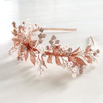 Rose Gold Bridal Headpiece, 3 of 5