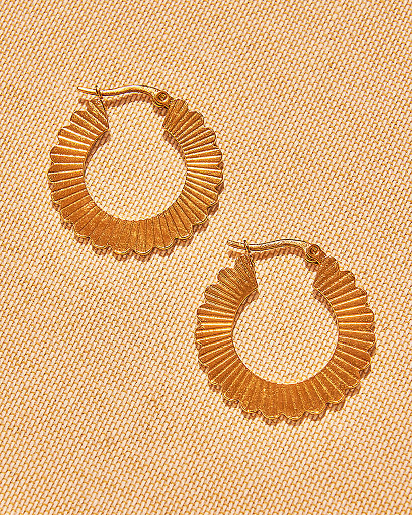 Sun Ray Hoop Earrings By ONLYCHILD