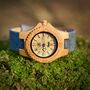 Nalu Small Bamboo Watch With Blue Cork Strap, thumbnail 5 of 9