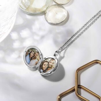 Round Silver Personalised Locket, 3 of 12