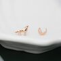 Sterling Silver Wolf And Moon Stud Earrings, thumbnail 6 of 11