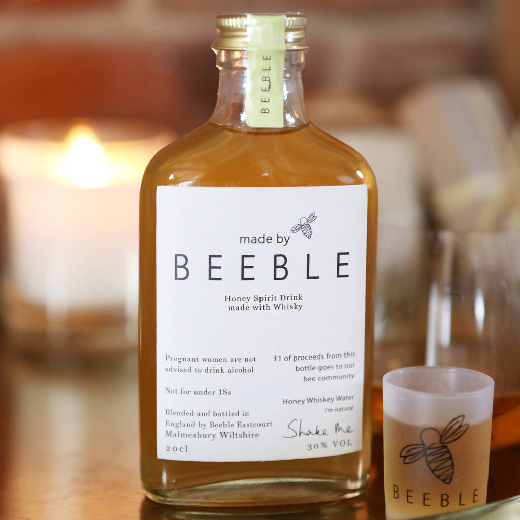 Personalised 20cl Bottle Of Beeble Honey Whisky By Lisa Angel