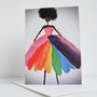 Birthday Card Girl Rainbow Dress Dancer Afro Hair, thumbnail 6 of 6