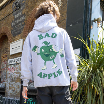 Bad Apple Unisex Graphic Hoodie In Grey, 3 of 5