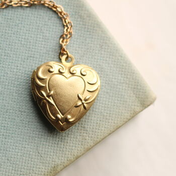 Art Nouveau Botanical Heart Personalised Locket, 7 of 11