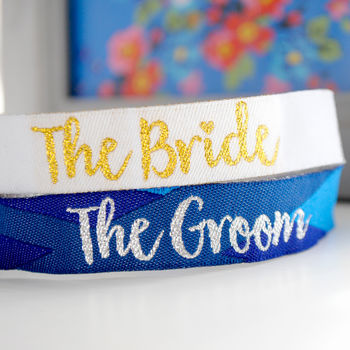Bride And Groom Wedding Hen Stag Party Wristbands, 4 of 8