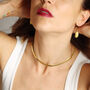 Flat Herringbone Chain Necklace In 18ct Gold Plated, thumbnail 6 of 8
