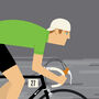 Personalised Cycling Print, Green Jersey, thumbnail 4 of 8