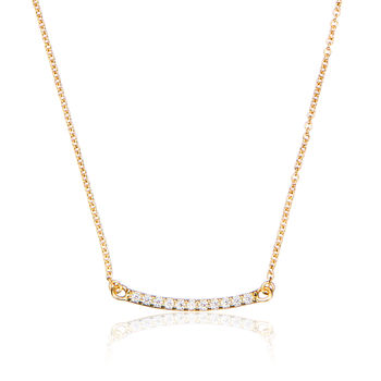 Gold Or Silver Diamond Style Pave Bar Necklace, 4 of 8