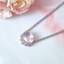 Rose Quartz Necklace In Rose Gold Vermeil And Silver, thumbnail 8 of 10
