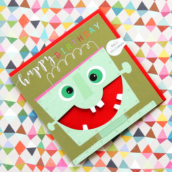 Laser Cut Robot Birthday Card, 3 of 5