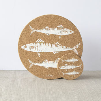 Cork Placemats And Coasters | Mackerel, 3 of 5