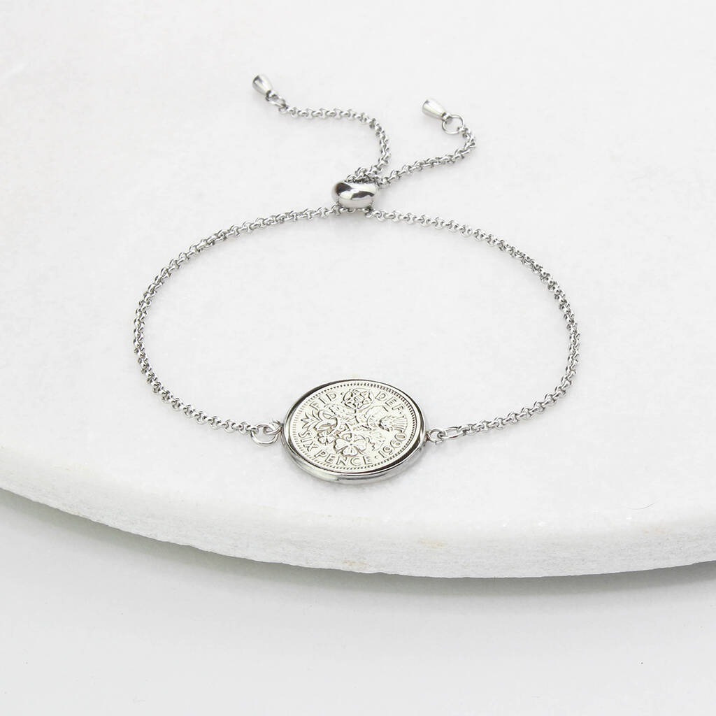 Personalised 60th Birthday Sixpence Bracelet, 1 of 12