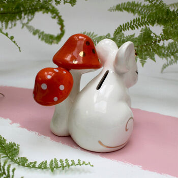 Personalised Mouse And Mushroom Money Box, 3 of 4