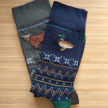 Happy Quackmas To Moo Men's Socks, 2 of 4