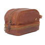 Personalised Large Leather Raleigh Wash Bag Brown, thumbnail 3 of 9