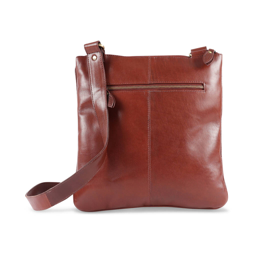 Amy Leather Cross Body Messenger Bag With Pockets By The Leather Store ...